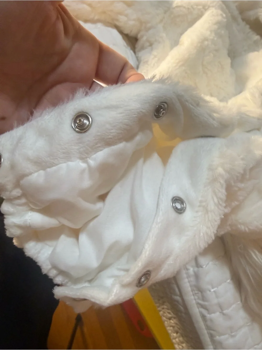 Pottery Barn Kids Unicorn Faux Fur Costume Romper 0-6M White Plush Hooded - Picture 7 of 11